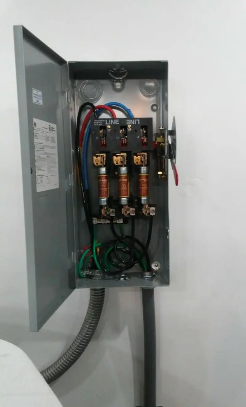 Three-phase disconnect switch installed for Electrical Wiring & Rewiring in Austin
